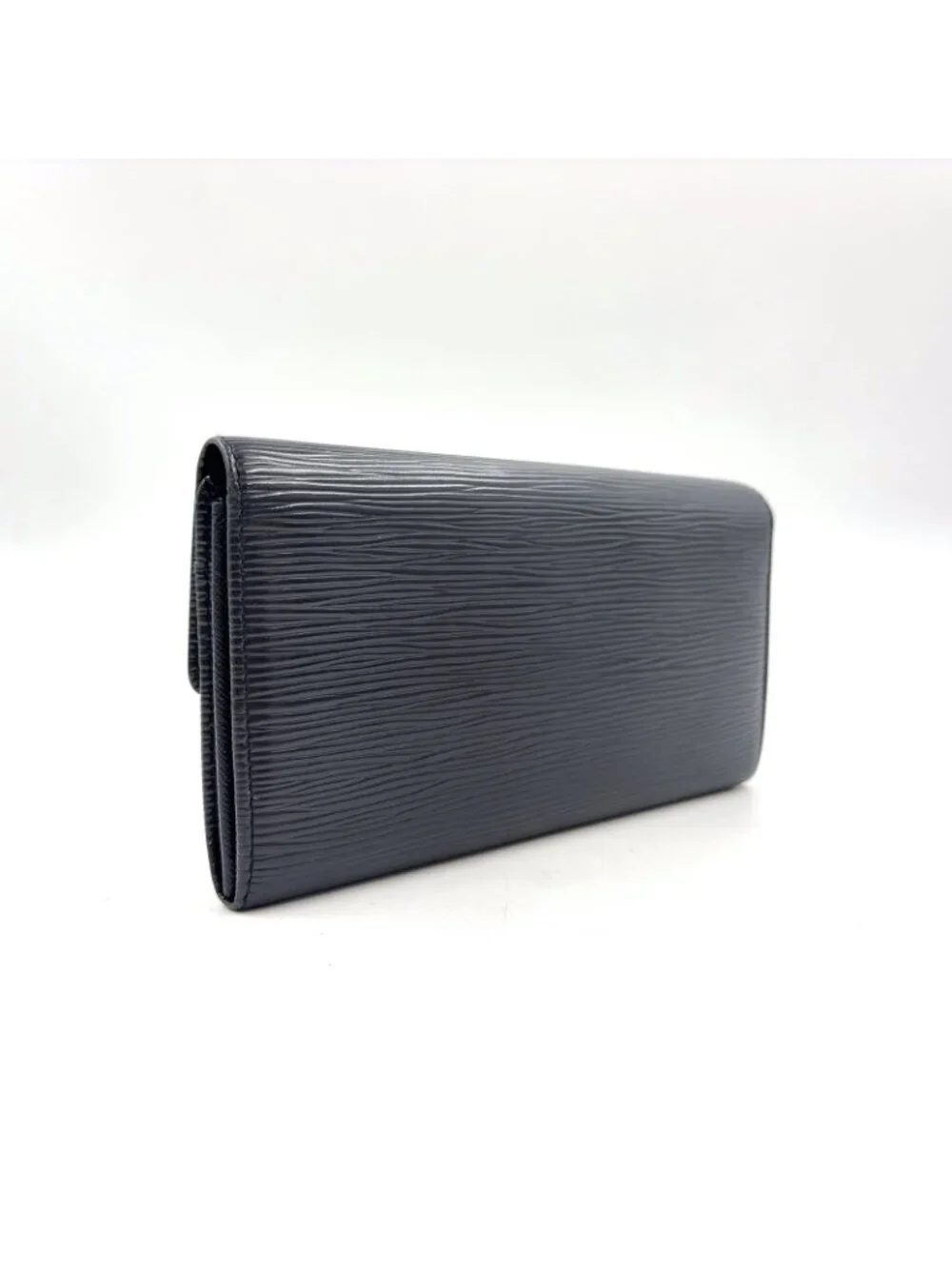 Louis Vuitton Pochette Porte-Monnaie Cles Epi Noir Leather Black Bifold Wallet